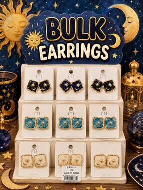 BULK Celestial Starburst Earrings -  (Set of 12)
